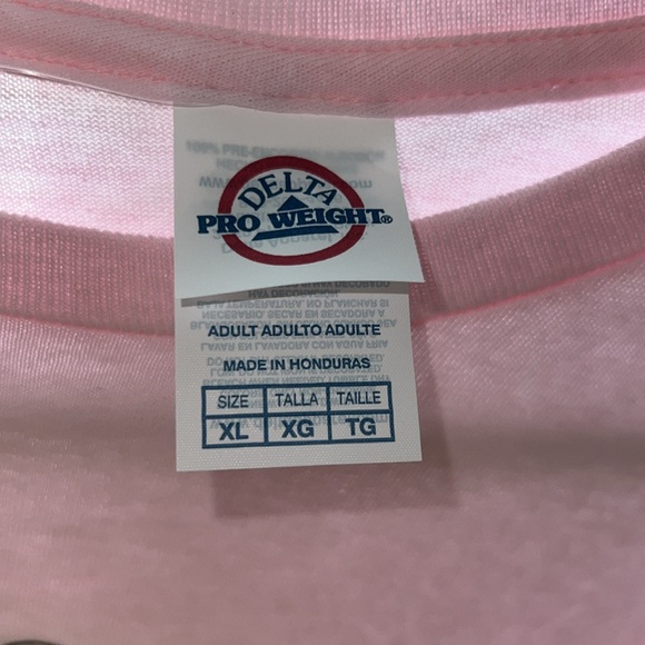 Unisex graphic tee “Trouble in paradise” Embroidered NWOT PINK XL - Picture 5 of 7